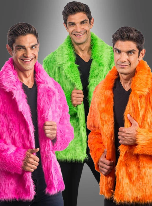 Coole Langhaar Plüschjacke Herren
