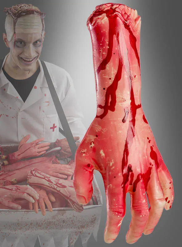 Blutige Hand Leichenteil Horror Deko 33cm