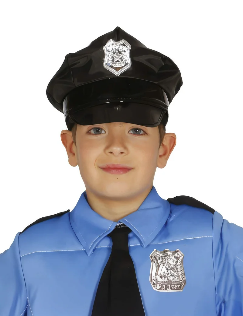 Schwarze Polizeimütze für Kinder