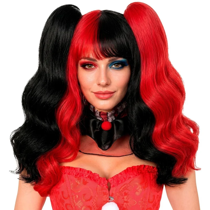 Halloween-Perücke „Harlekin“ mit Haarverlängerungen