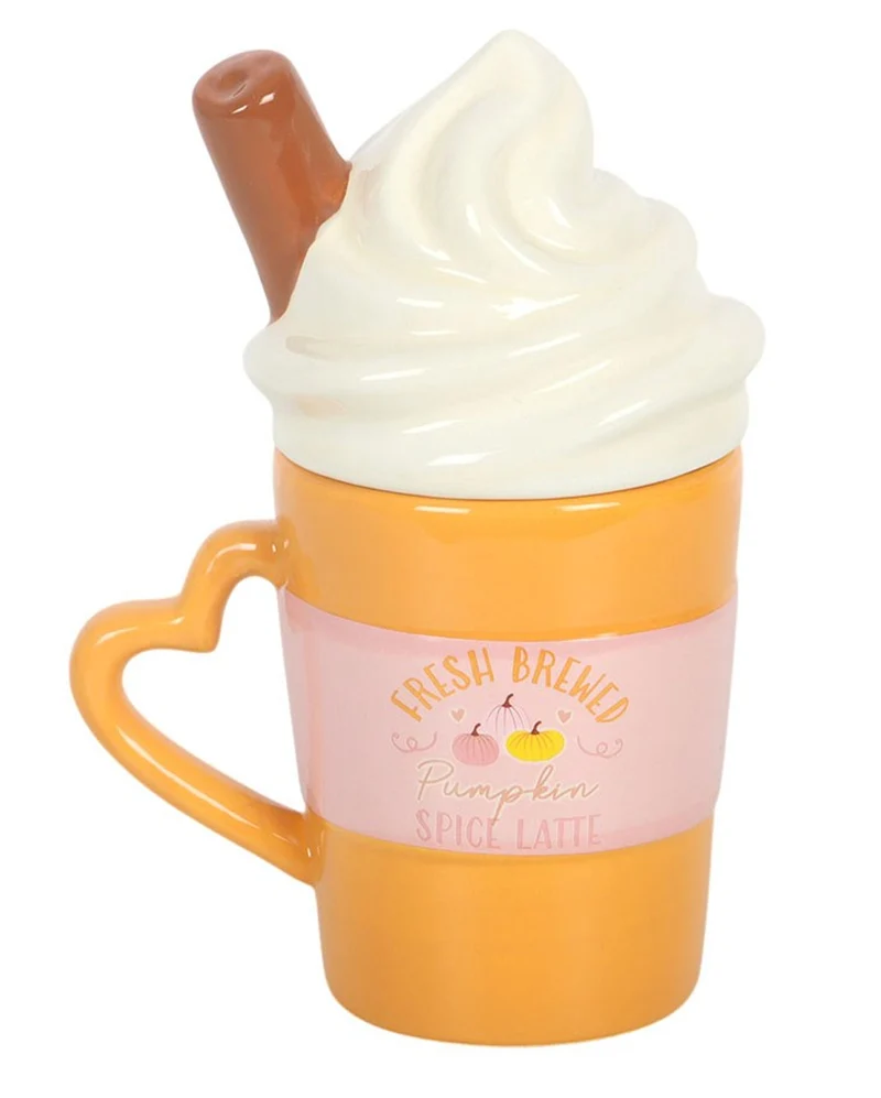 Pumpkin Spice Latte-Kaffebecher mit Deckel 10cm