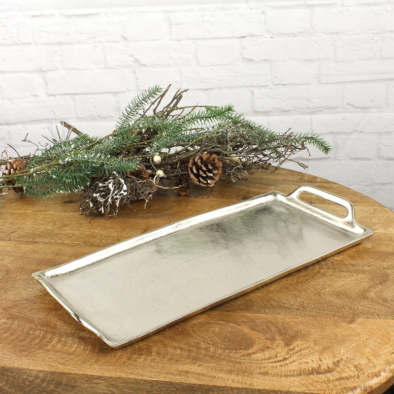 Tablett Silber Alu 47 cm