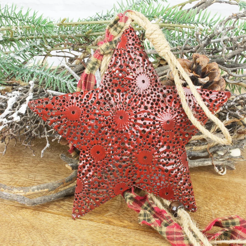 Weihnachtshänger Herz Tanne oder Stern Metall
