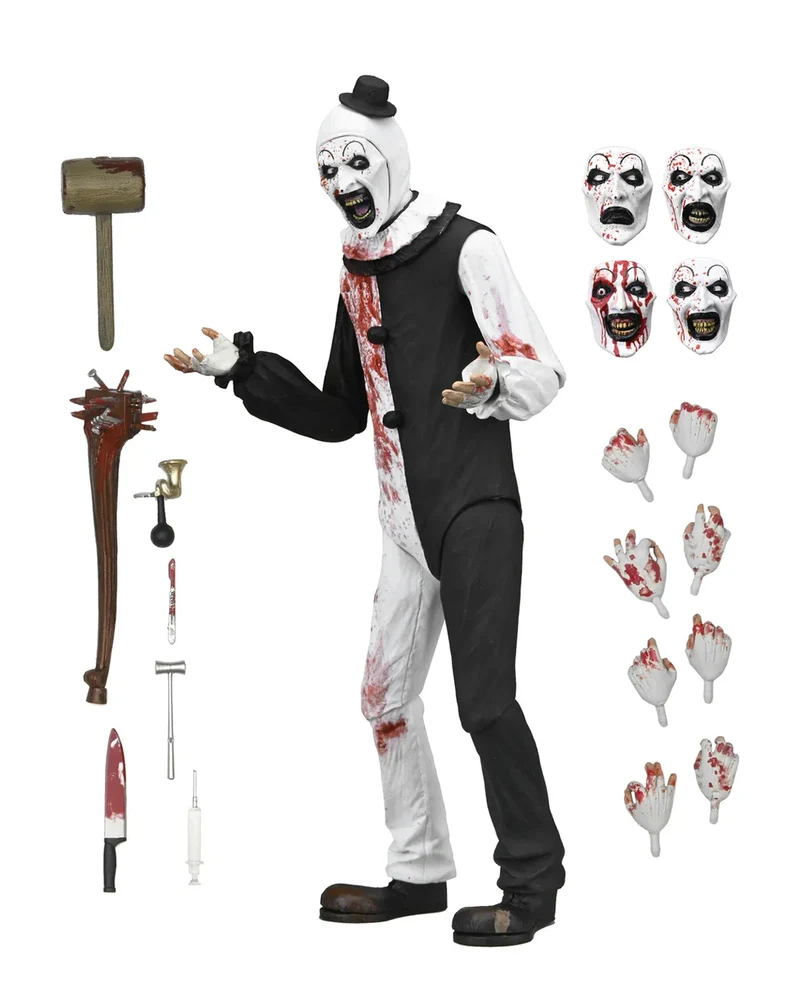 NECA Terrifier 2 Art The Clown Blood Splattered Ultimate Action Figur 18cm