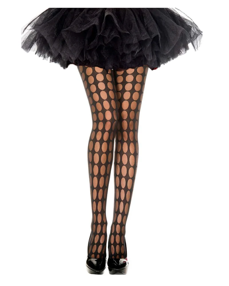 Schwarze Oval Nylonstrumpfhose