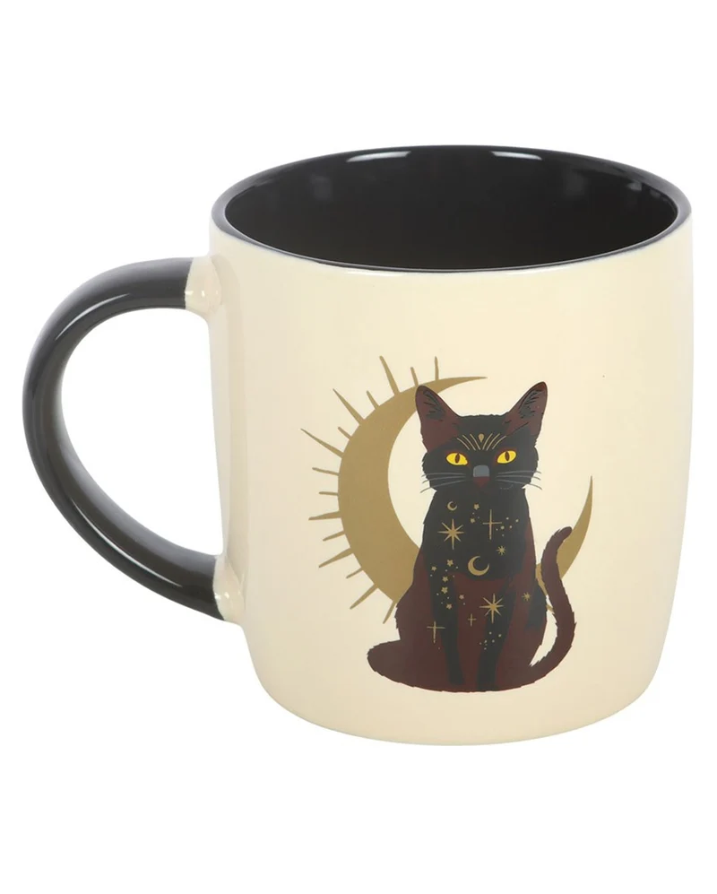 Keramik-Tasse mit sitzender Mystik Katze