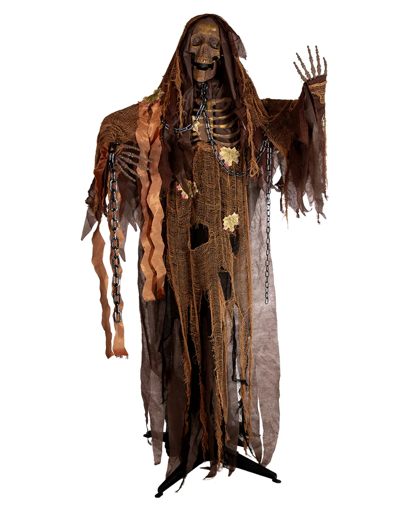 Decomposed Skelett Zombie Standfigur mit Licht & Sound 160cm