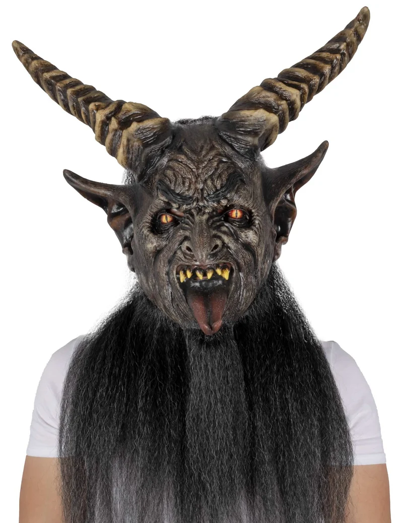 Masque monstre noir à cornes luxe adulte