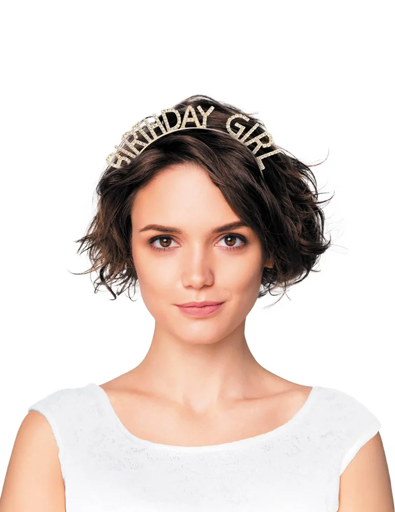 Haarreif Happy Birthday goldfarben Erwachsene