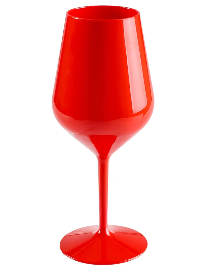 Rotes Weinglas aus Plastik 47 cl
