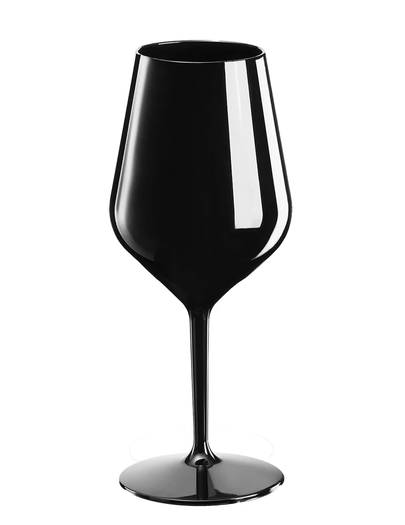 Kunststoff-Weinglas mit Stiel in Schwarz 47 cl
