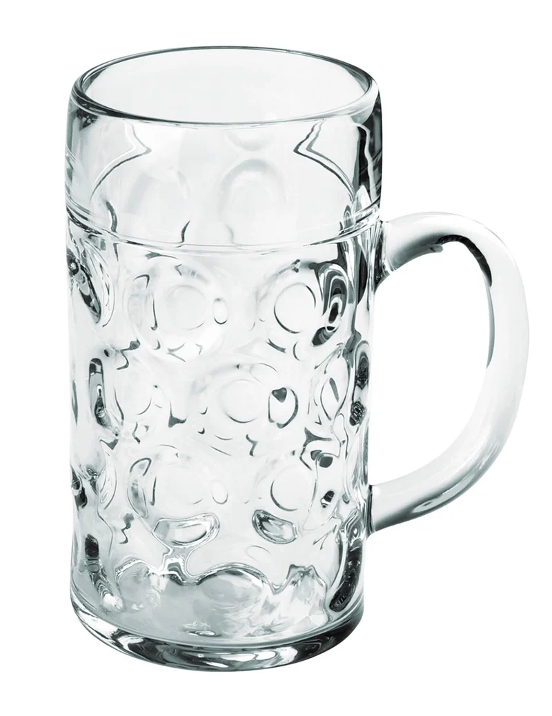Großer Kunststoff-Bierkrug transparent 1000 ml