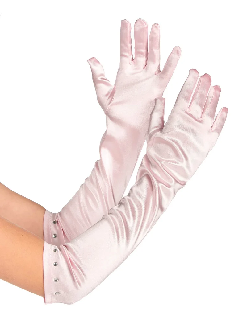 Rosa lange Handschuhe für Kinder