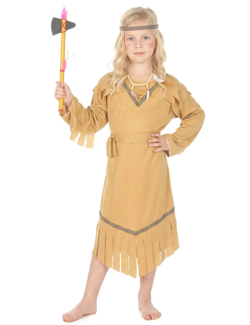 Indianerin-Mädchen-Kostüm bunt