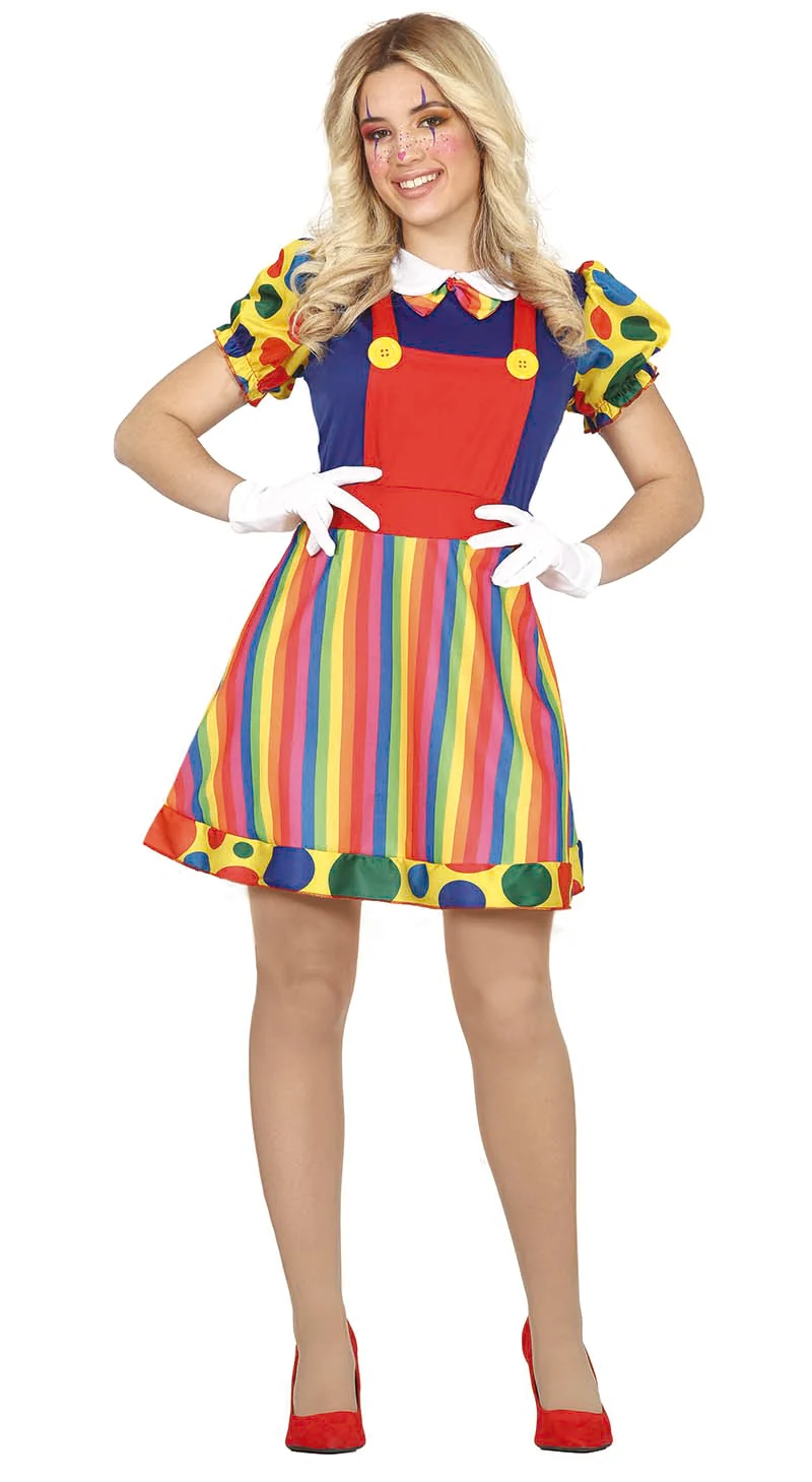 Clownspak Jurk Dames – Vrolijk Clown Kostuum