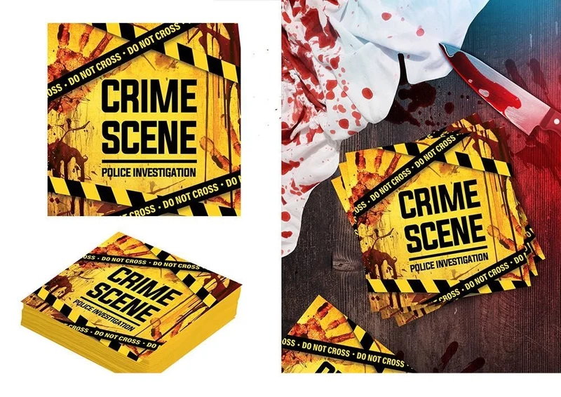 Halloween-Servietten, gelb, „Crime Scene“