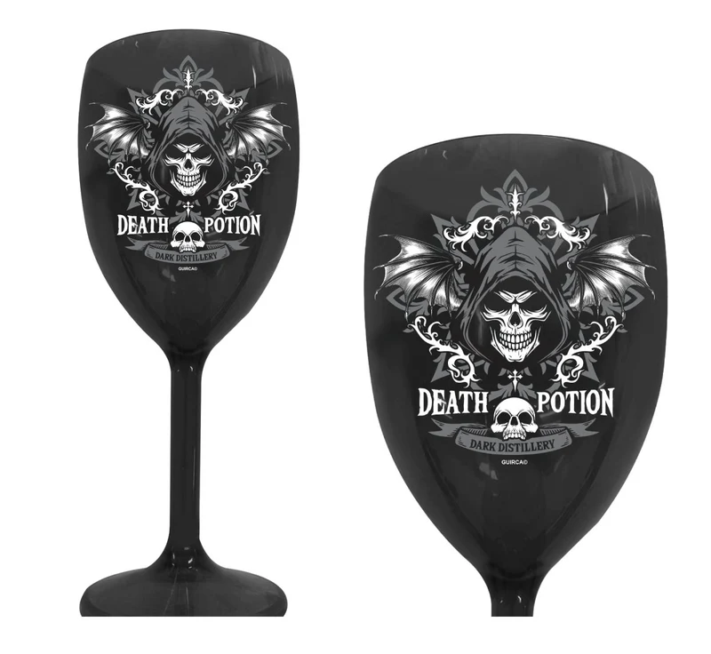 Schwarzes Weinglas „Death Potion“