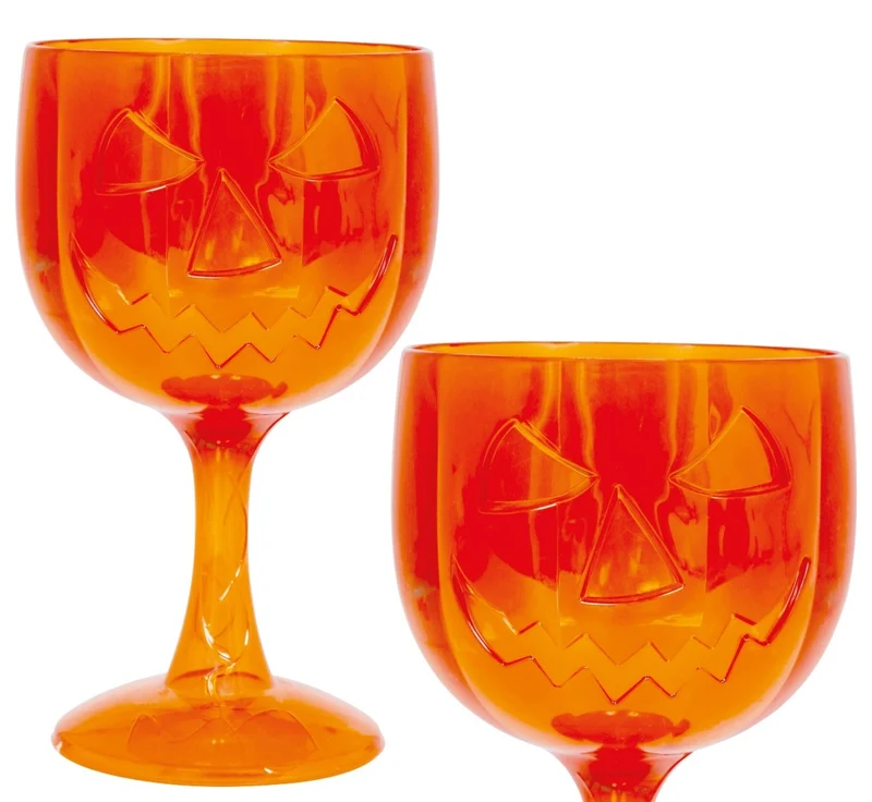 Orangefarbenes Weinglas „Kürbis“, 18 cm