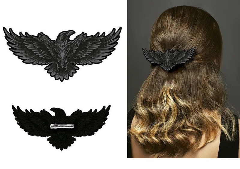 Halloween-Haarspange „Rabe“