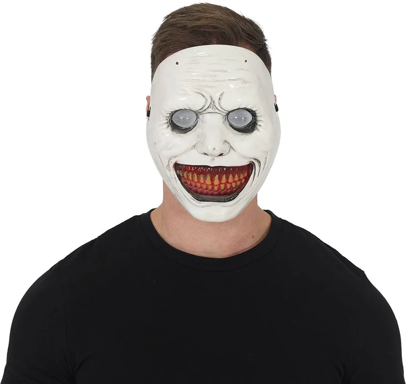 Halloween-Maske, weiß, blutverschmierter Mund