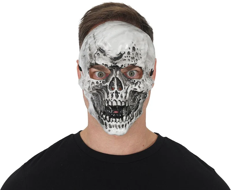 Halloween-Maske: Schwarz-weißes Skelett
