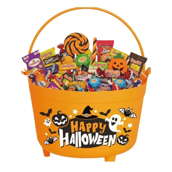 Halloween-Kürbis-orangefarbener Süßigkeitenkessel