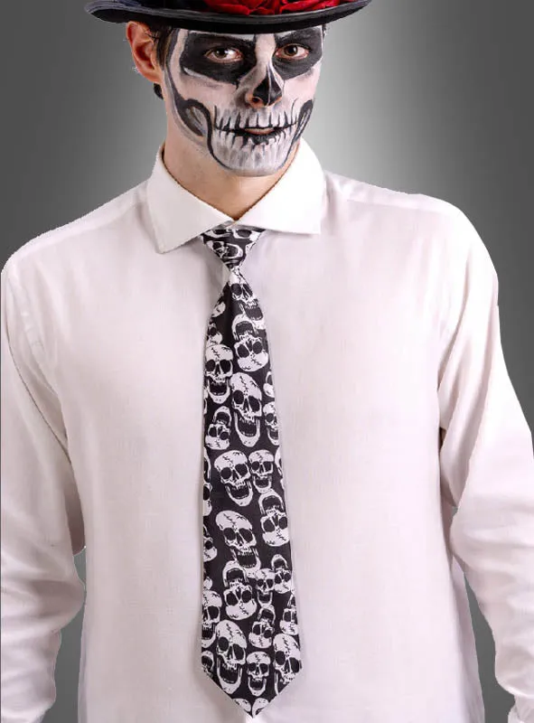 Totenkopf Krawatte für Halloween