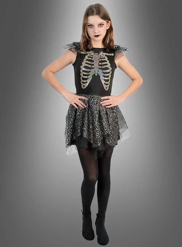 Schillerndes Skelett Kleid Mädchen