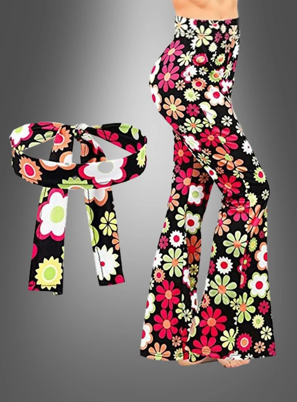 Schlaghose Hippie Set Flowerful