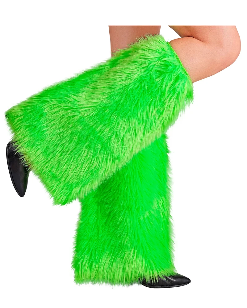 Neon Grüne Kunstfell Beinstulpen