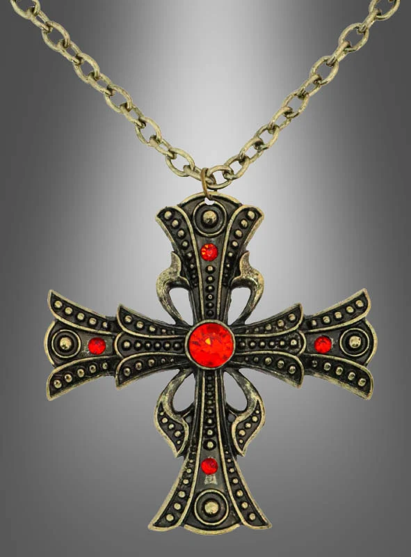 Vampir Kette Gothic Kreuz aus Metall 6,5cm