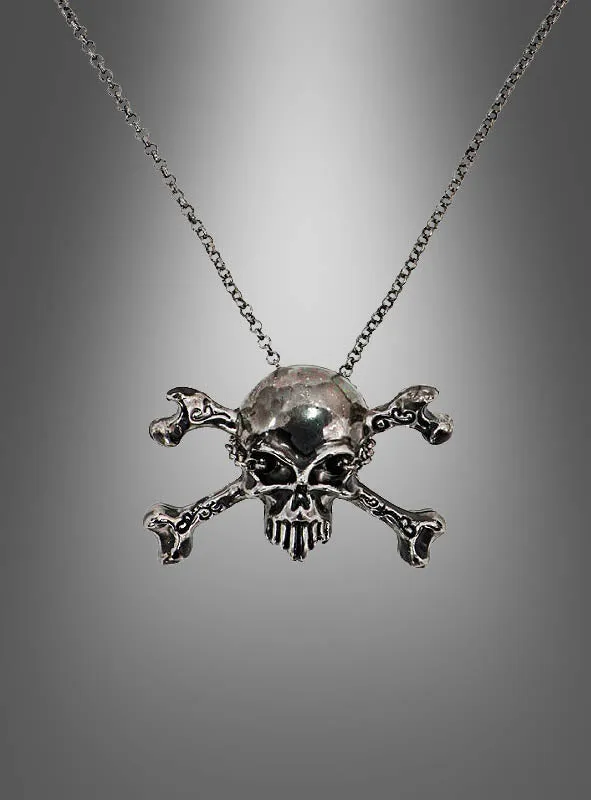 Kette mit Totenkopf Pirat anthrazit