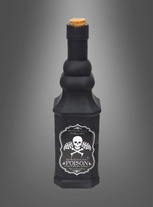 Halloween Giftflasche schwarz 24 cm