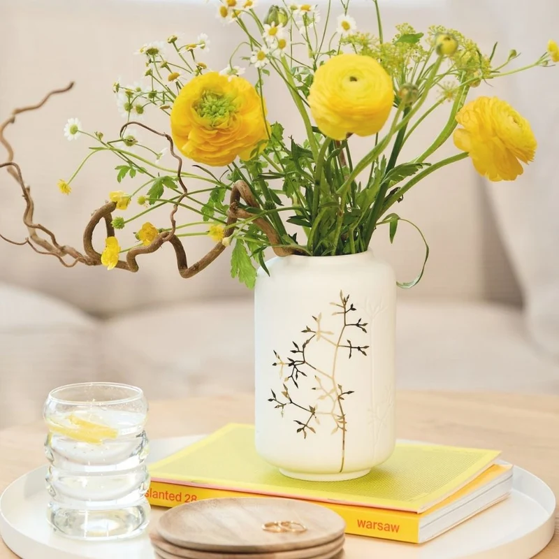 Räder Vase Zweig goldfarben
