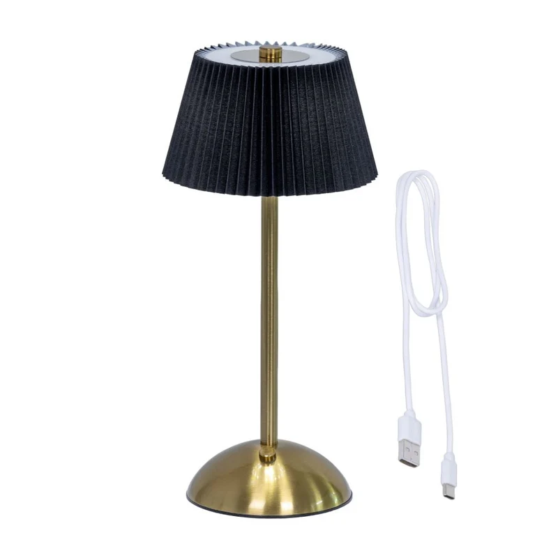 Wiederaufladbare Tischlampe LED H 30,5 cm schwarz / goldfarben