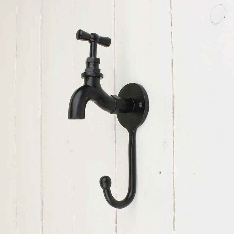 Wandhaken Wasserhahn Schwarz