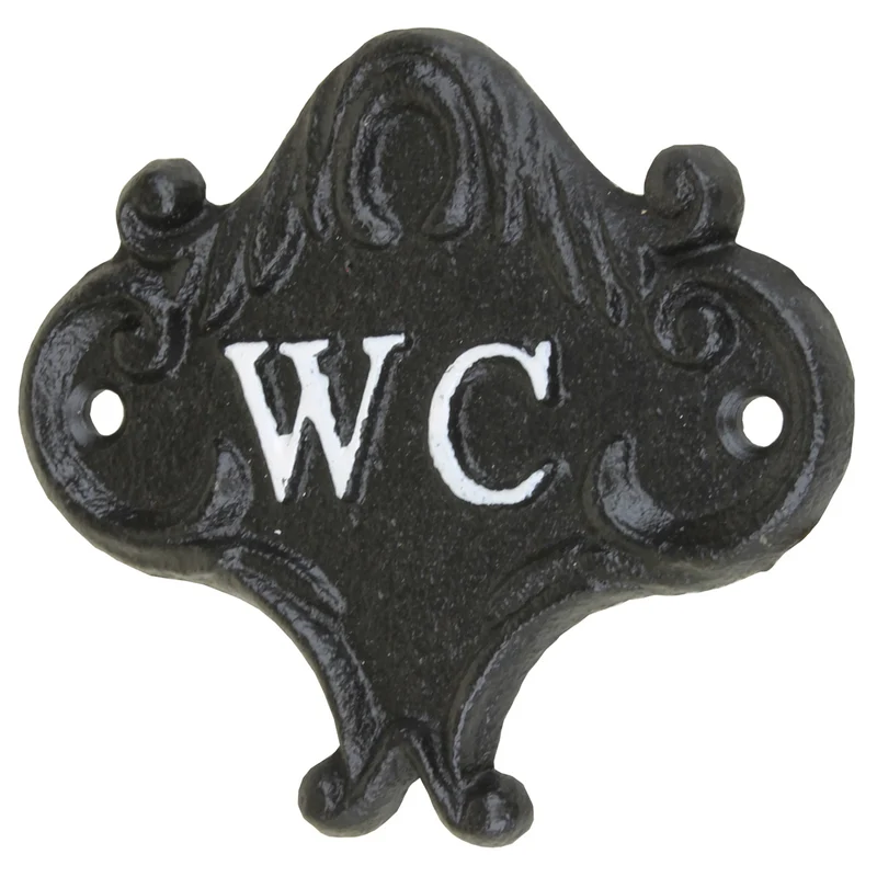 WC Türschild Schwarz Eisen