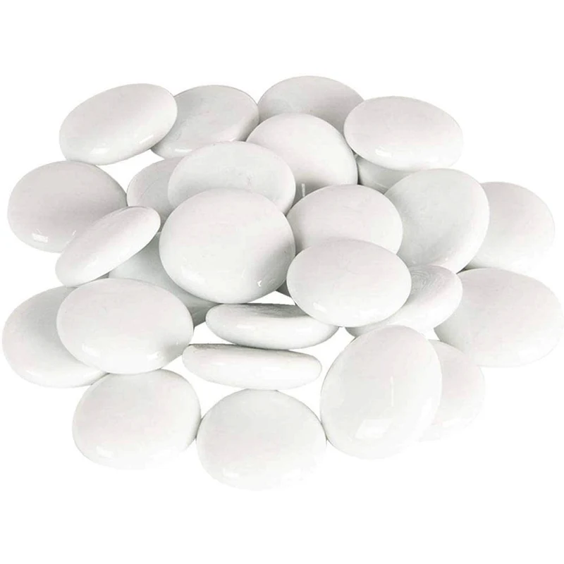 2er Set Dekosteine weiß / 600g / 28-30mm