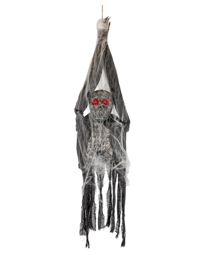 Mumifizierter Zombie Torso mit Spinnweben Halloween Animatronic 130cm
