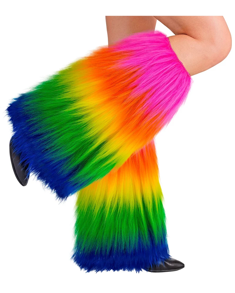 Regenbogen Plüsch Beinstulpen