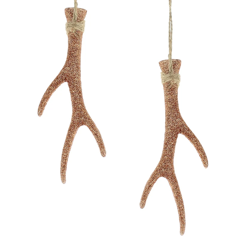 2er Set Christbaumhänger Geweih Groß Kupfer
