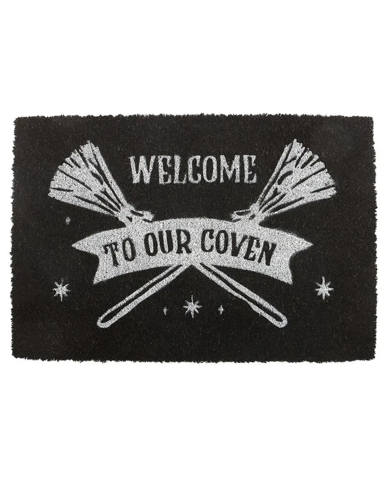 Schwarze "Welcome to Our Coven" Türmatte 60x40cm