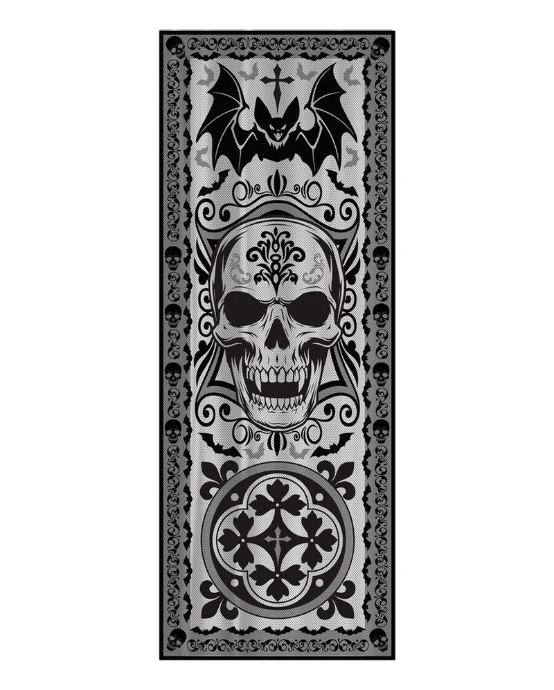 Gothic Skull & Fledermaus Fenster Dekostoff 102x213cm