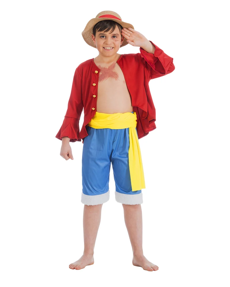 One Piece Ruffy Kinderkostüm 4-tlg
