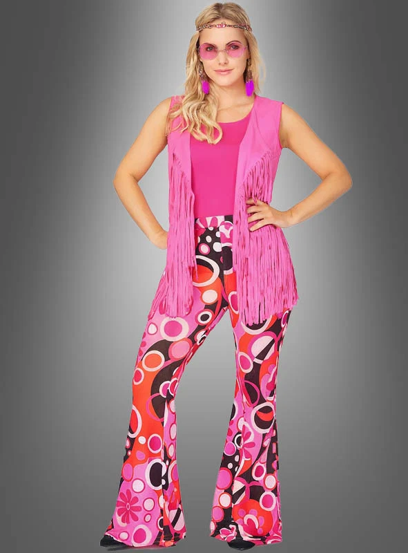 60er Hippie Kostüm Set Pink Dream