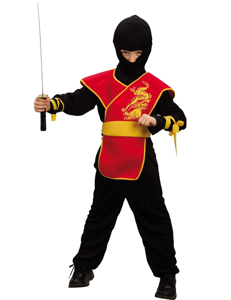 Ninja-Kostüm rot für Jungen