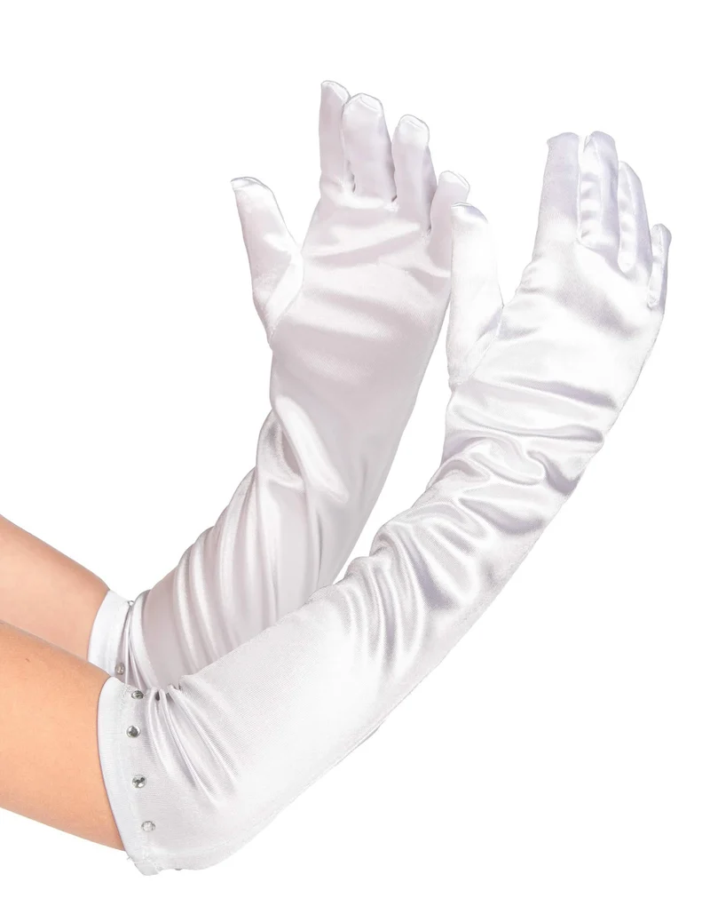 Weiße Handschuhe lang Kind
