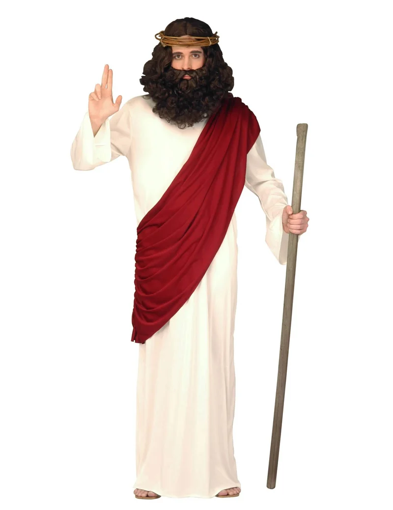 Antiker Prophet Herrenkostüm weiss-rot-braun