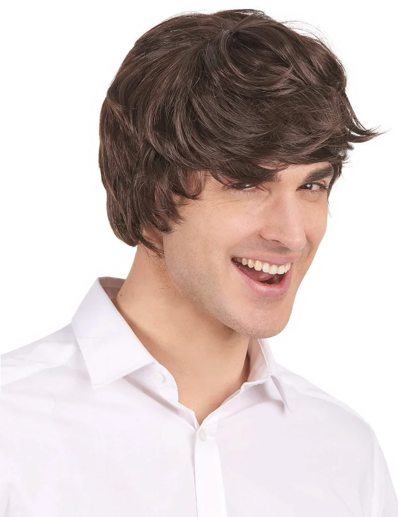 Moderne kurze Perücke für Herren schwarz