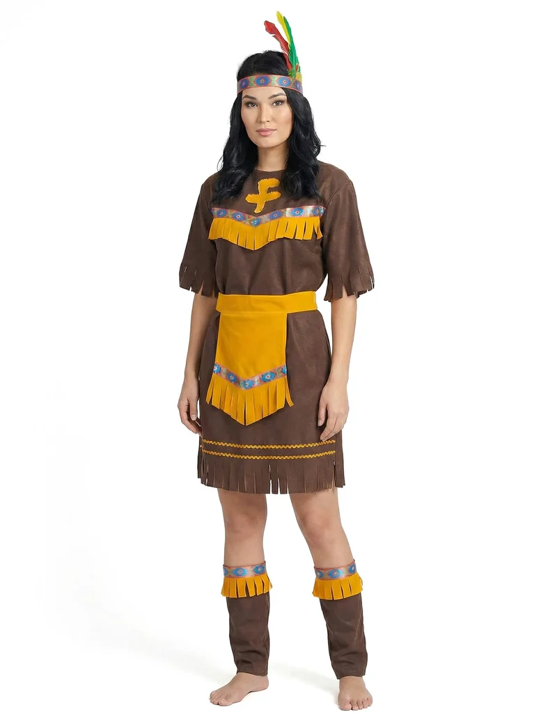 Indianerinnen Damenkostüm braun